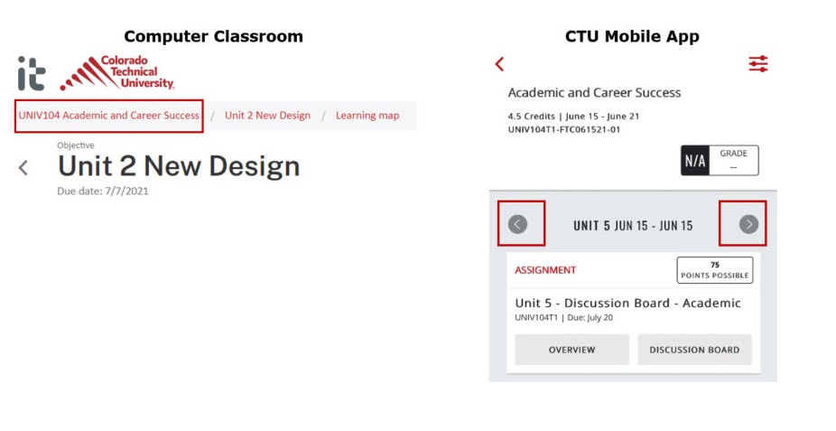 New intellipath assignment class mobile and desktop navigation view